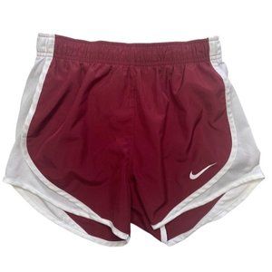 Womes NIKE Dri Fit Burgundy White Running Short Sz XS